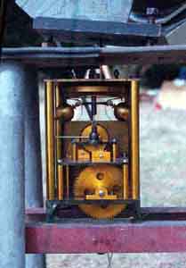 Detail hodinovho strojku pohonu velkho dalekohledu.