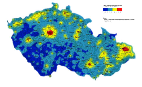 Světelné znečištění v České republice.